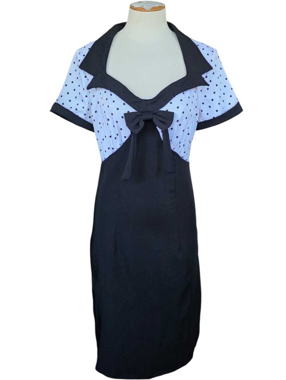 NWT Lindy Bop "Laney" Polka Dot Wiggle Dress New With Tags Womens Size S